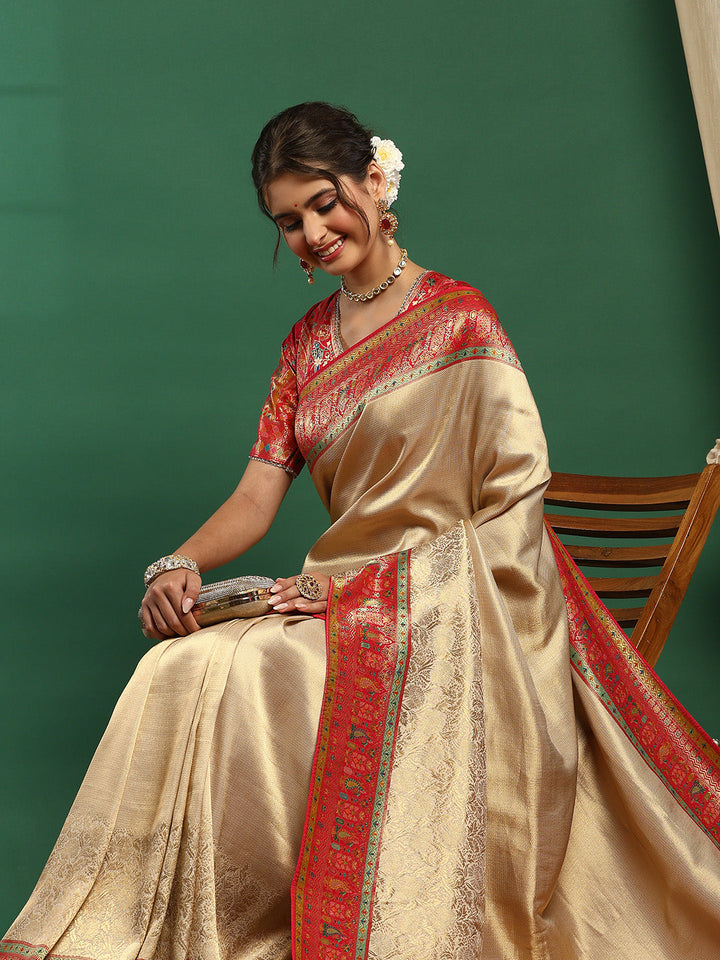 Embroidered Dola Silk Saree