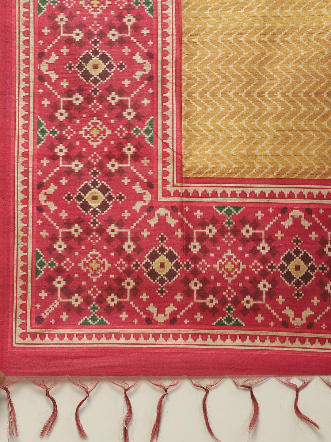 Geometric Printed Tussar Saree