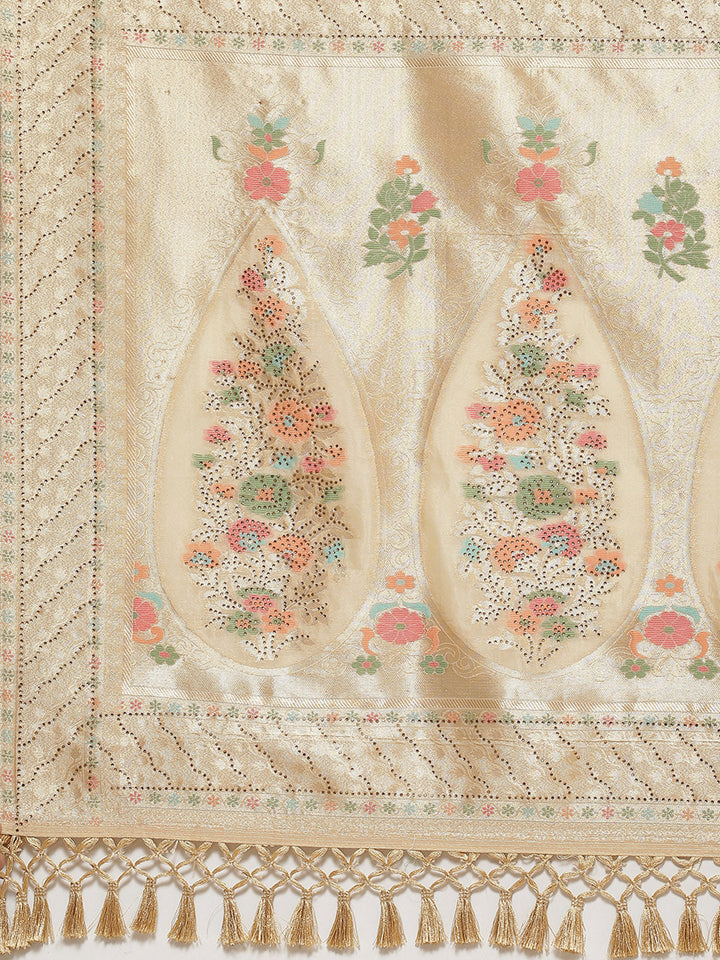 Floral Jaal Woven Organza Saree