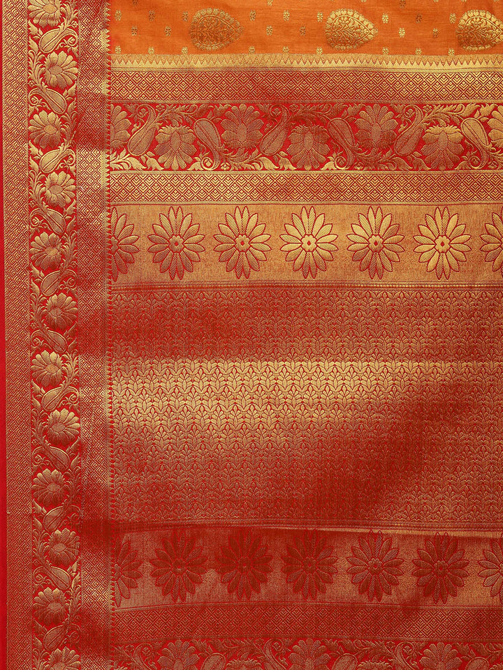 Zari Border Booti Handloom Woven Saree