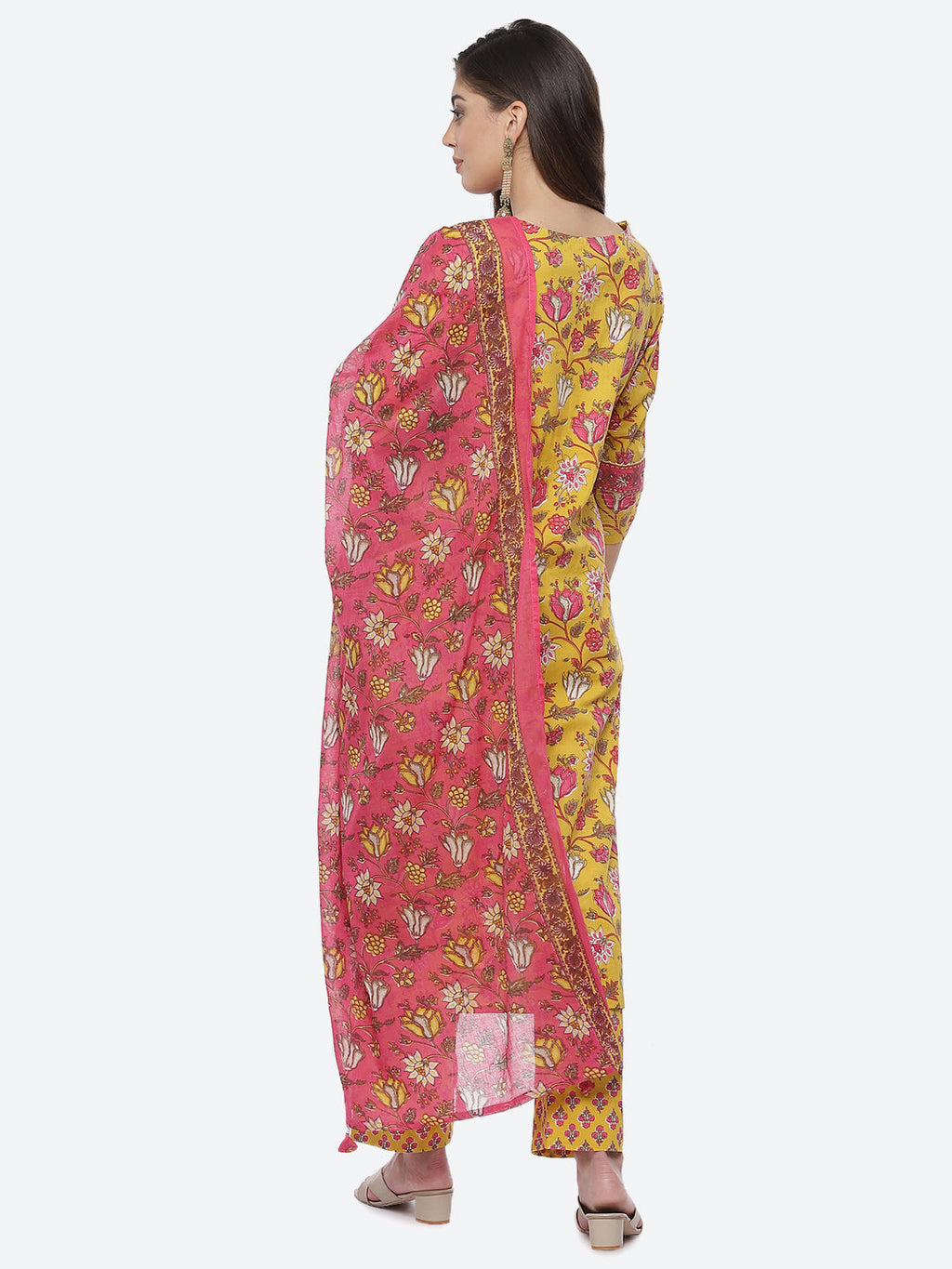 Floral Printed Cotton Stitched Salwar Kameez With Printed Cotton Dupatta