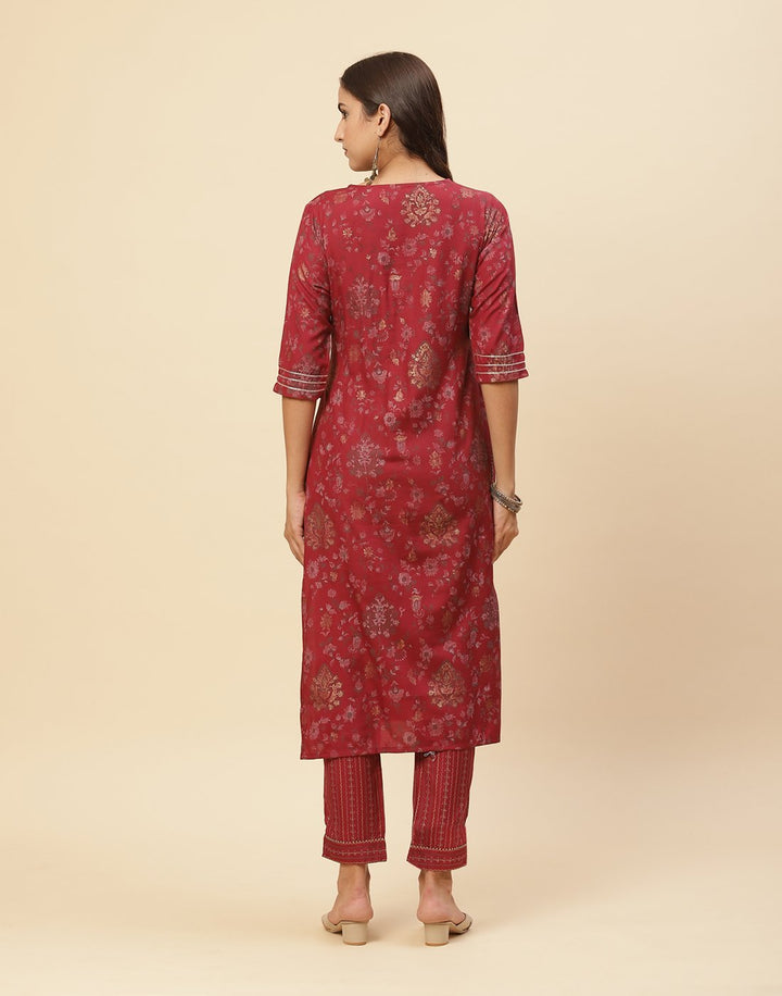 Embroidered Cotton Kurti With Pant