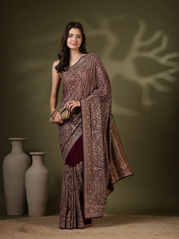Embroidered Georgette Saree