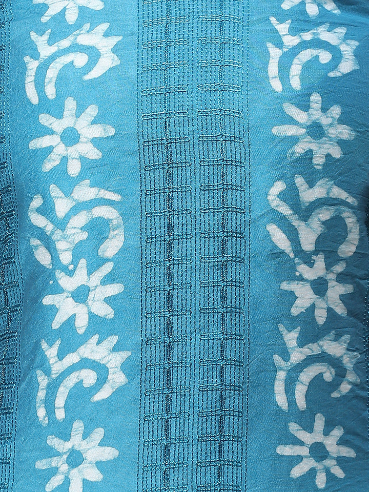 Batik Printed Chanderi Unstitched Suit Piece With Dupatta