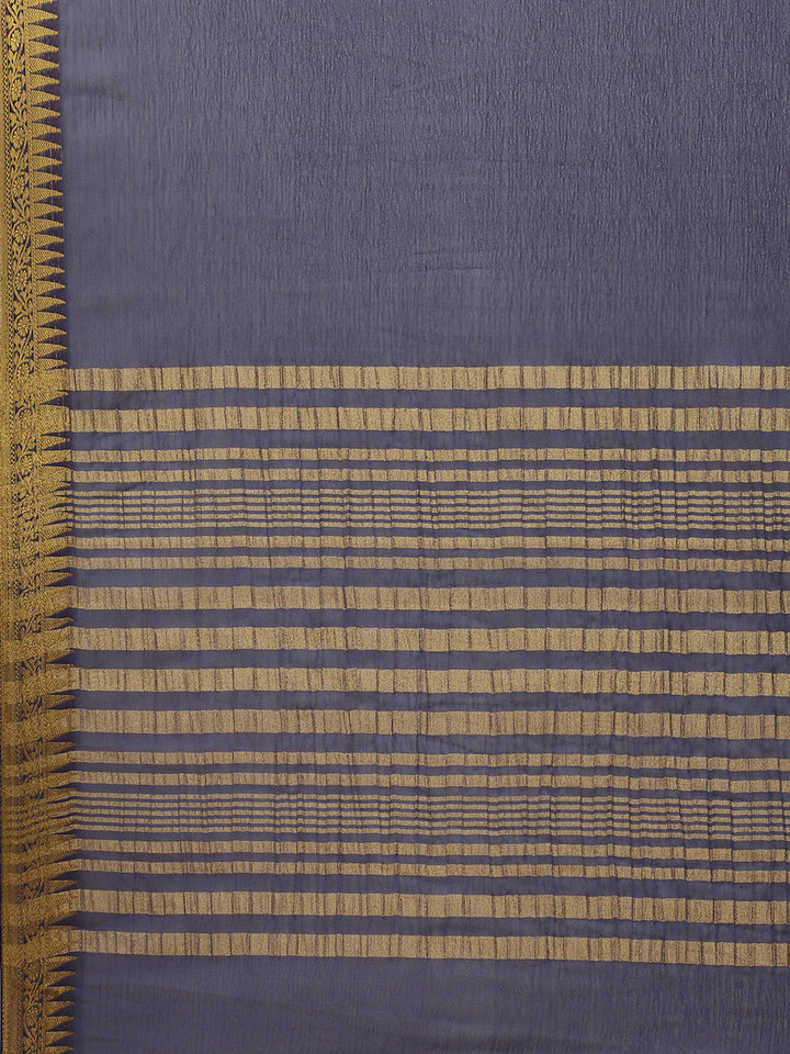 Plain Zari Border Chiffon Saree