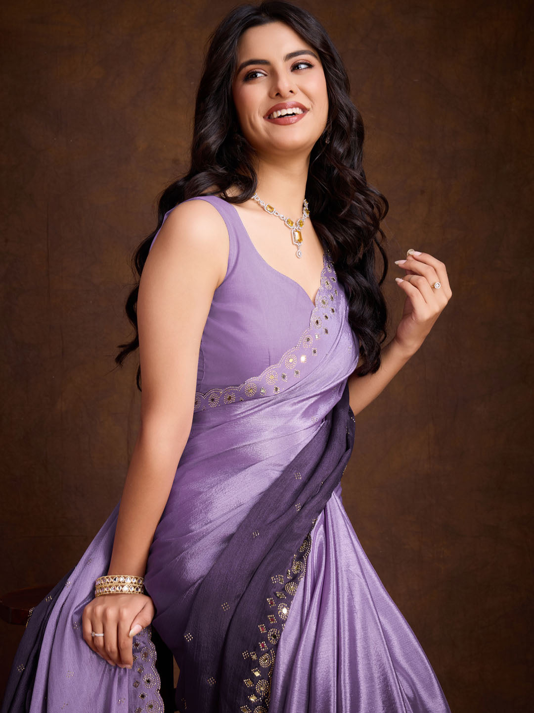 Stone Jaal Georgette Saree