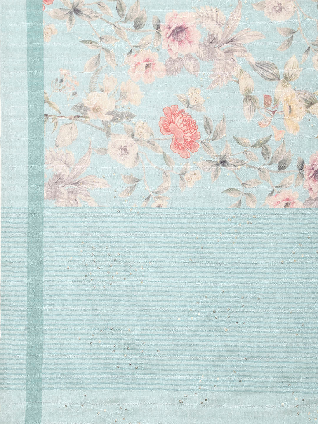 Digital Floral Printed Tussar Saree