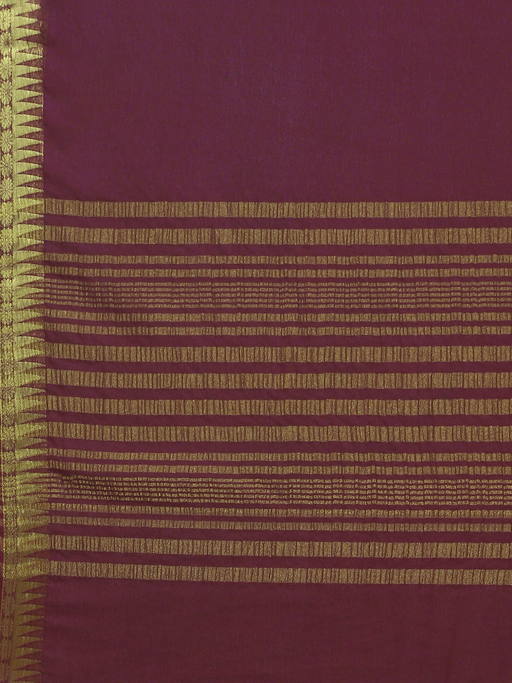 Zari Border Booti Chiffon Woven Saree