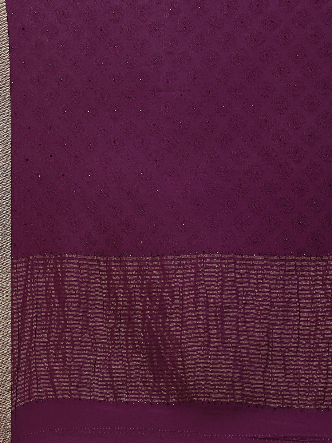 Piped Border Crepe Plain Saree