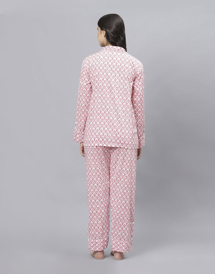 Pink Cotton Printed Comfort Wear
