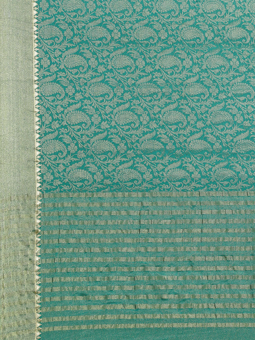 Brocade Zari Border Georgette Plain Saree