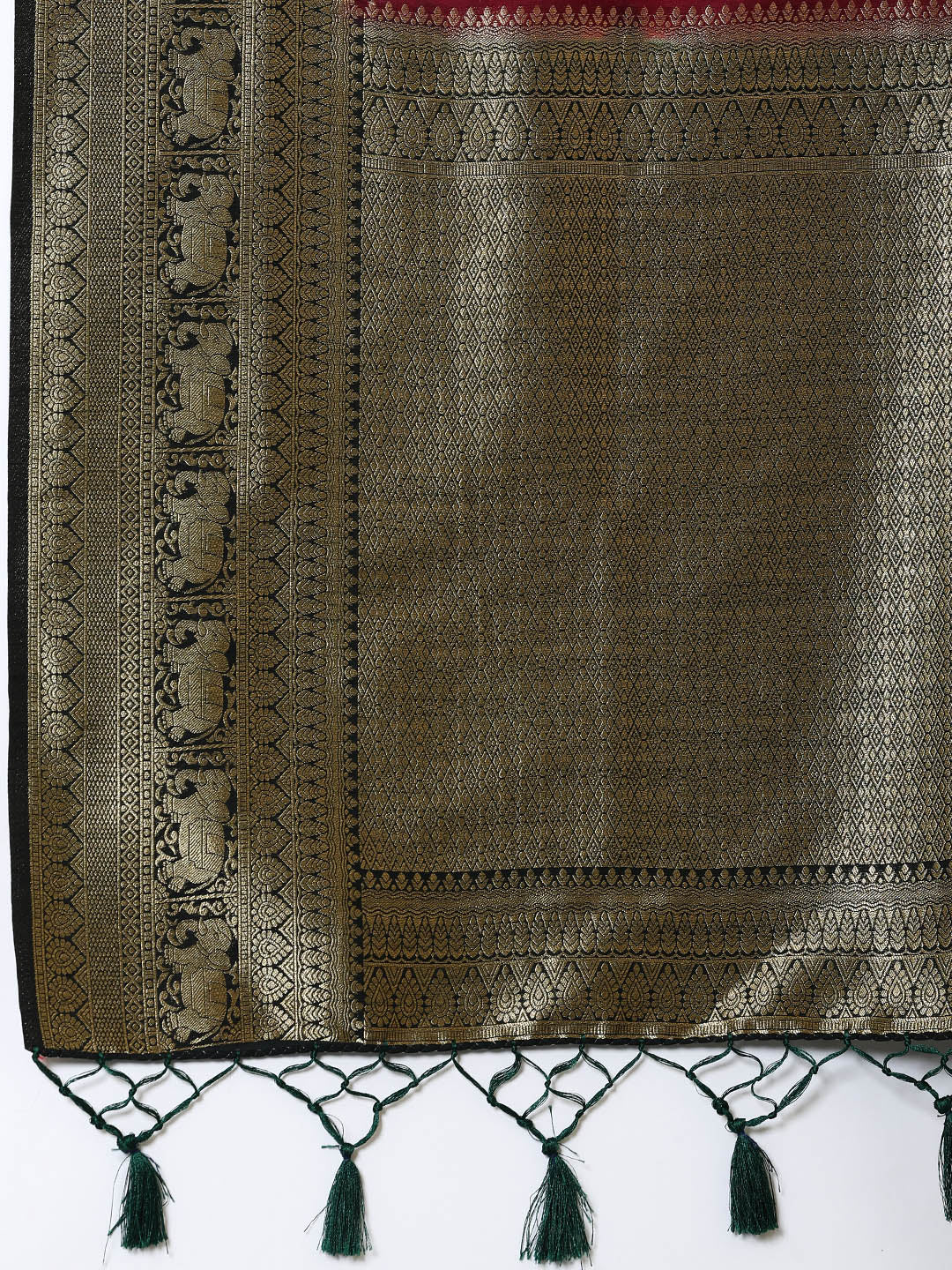 Zari Border Booti Handloom Woven Saree