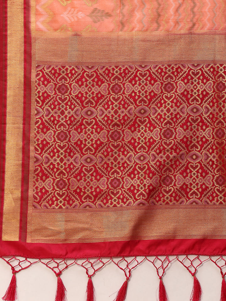 Zari Jaal Handloom Woven Saree