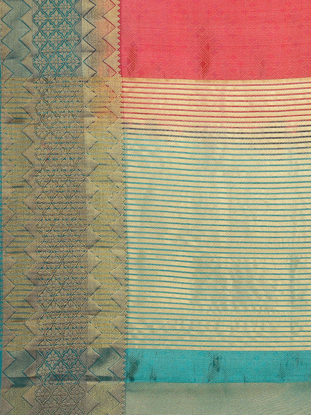 Plain Zari Border Handloom Woven Saree