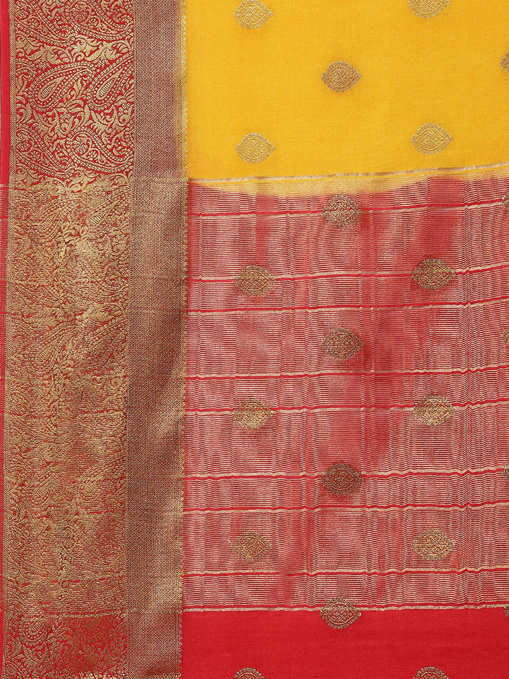 Zari Border Booti Art Handloom Woven Saree