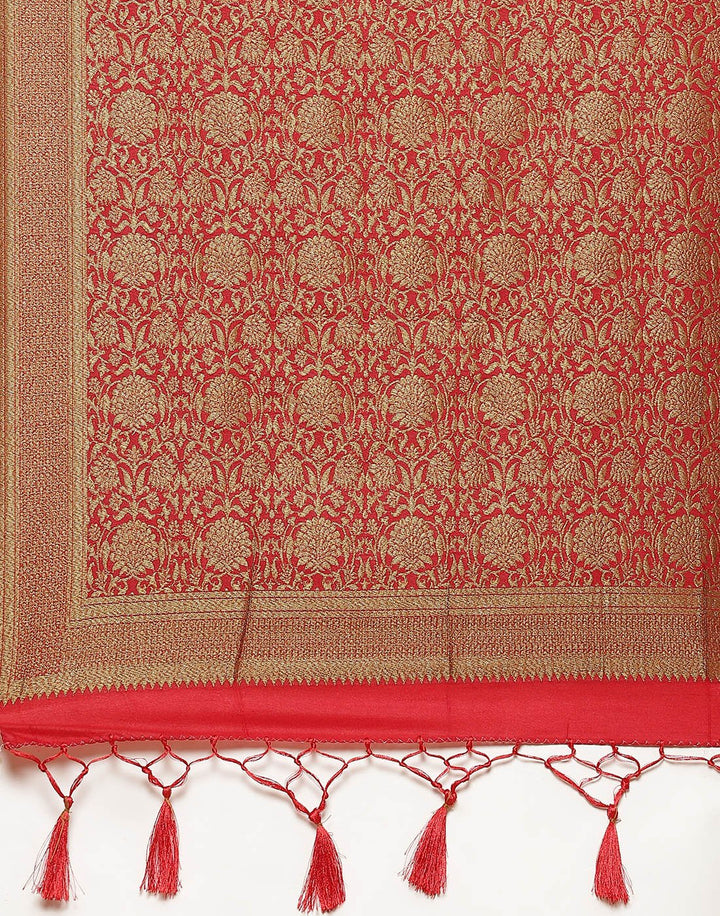 Woven Art Handloom Saree With Zari Booti Border