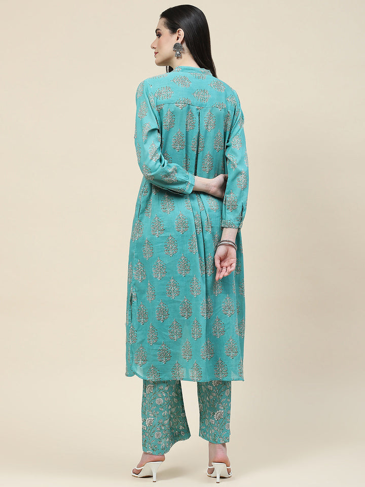 Printed Cotton Kurta With Pants