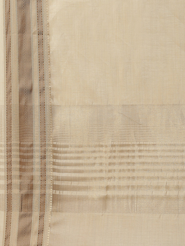 Plain Zari Border Handloom Woven Saree