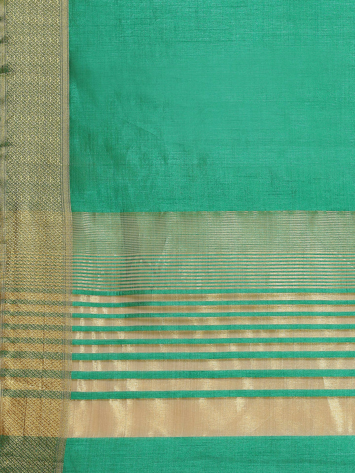 Plain Zari Border Art Handloom Woven Saree