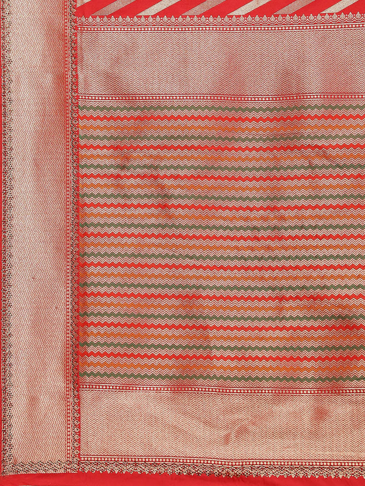 Zig Zag Banarasi Embroidered Saree