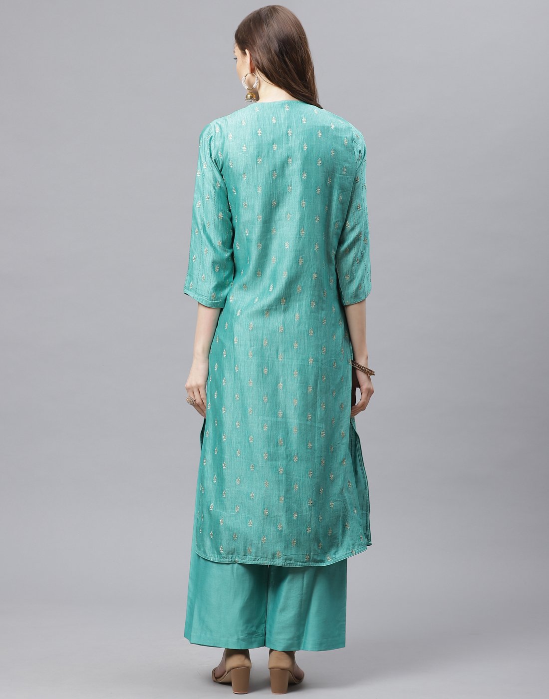 Embroidered Chanderi Kurti with Palazzo