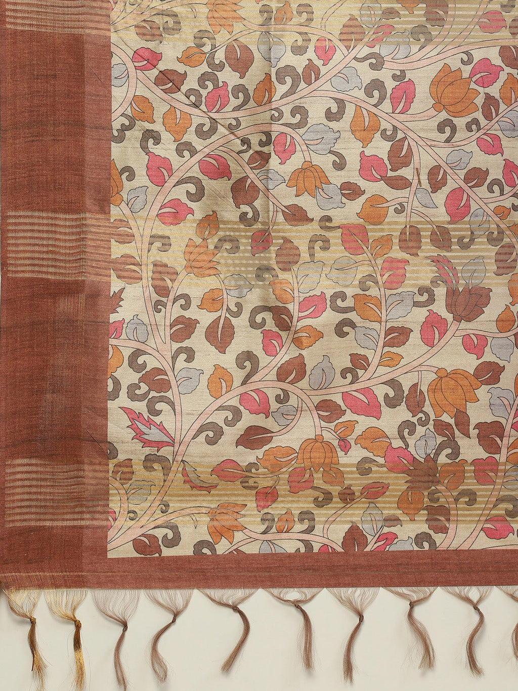Geometric Printed Tussar Saree