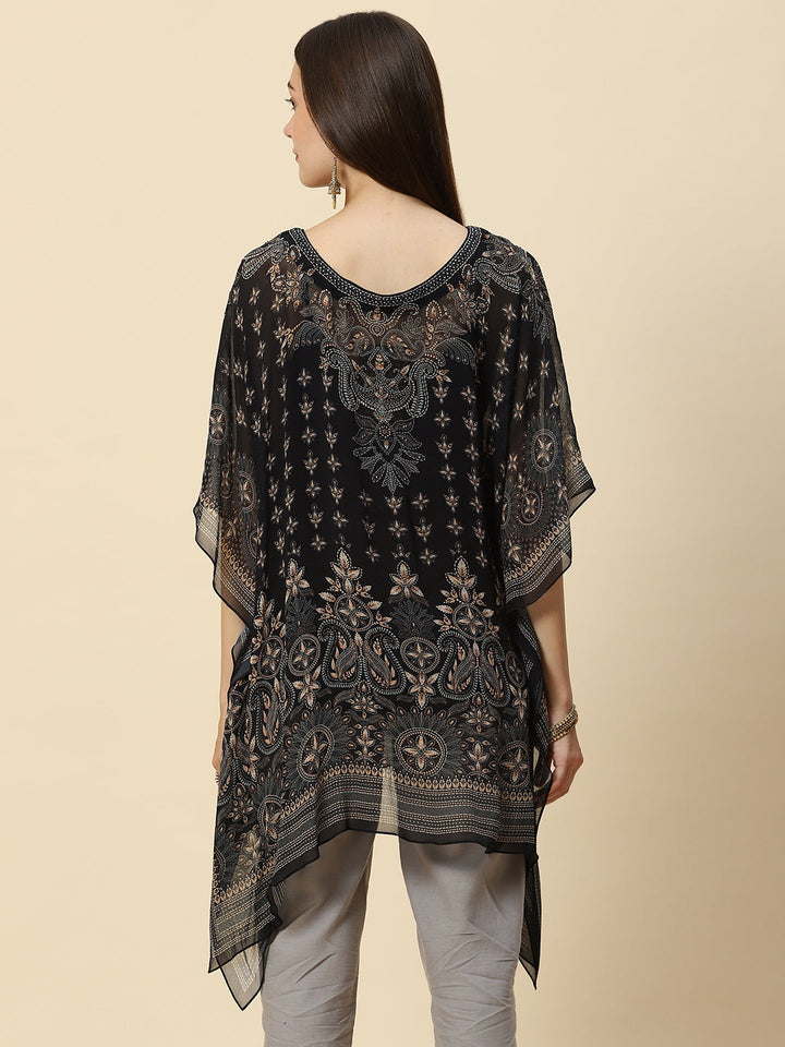 Digital Printed Georgette Kaftan Kurta