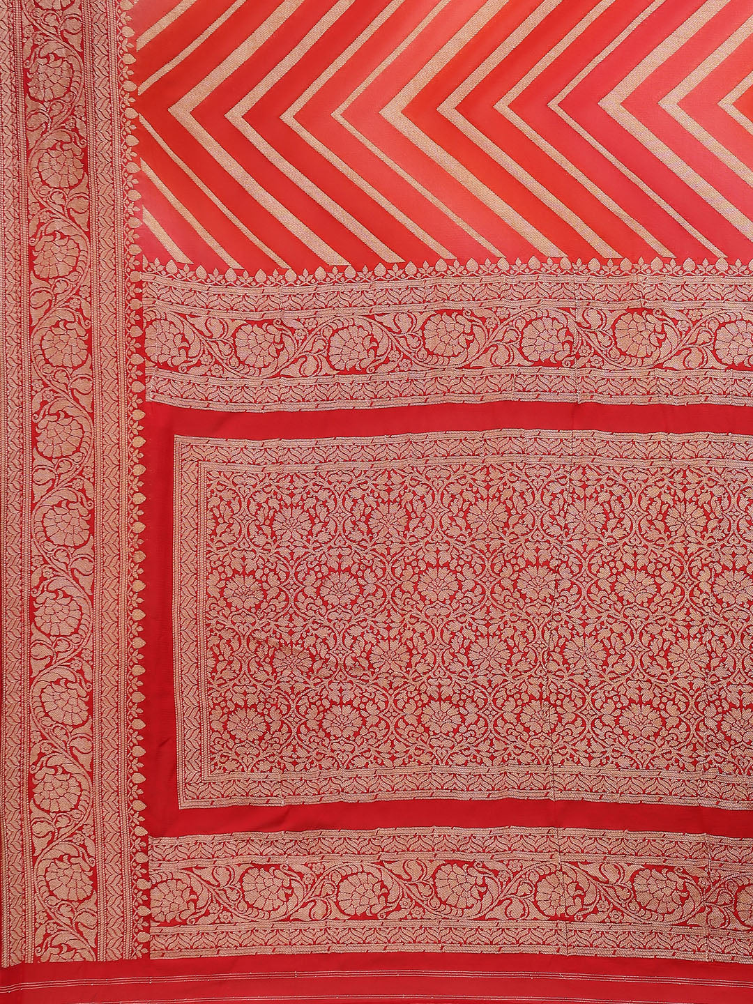 Zari Border Georgette Plain Saree