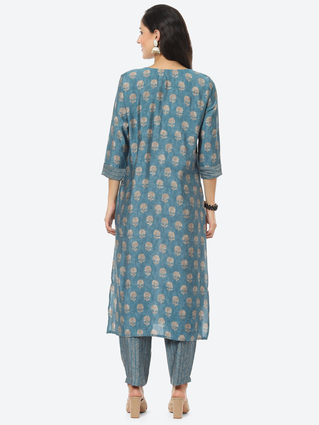 Floral Printed Muslin Kurti With Pant