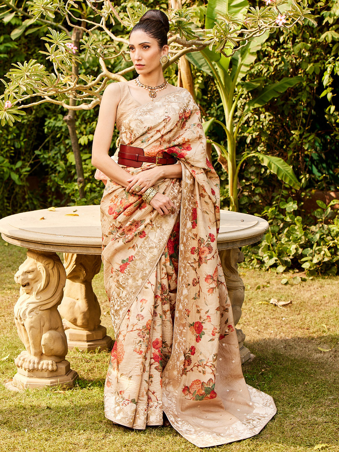 Embroidery Desi Tasar Saree