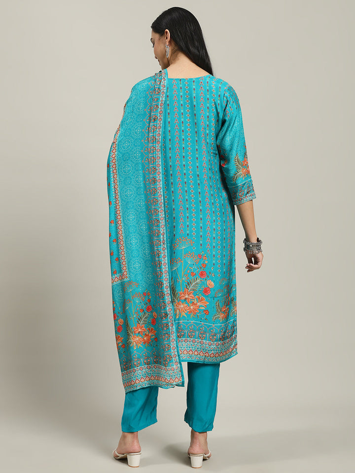 Printed Muslin Kurta With Pants &amp; Dupatta