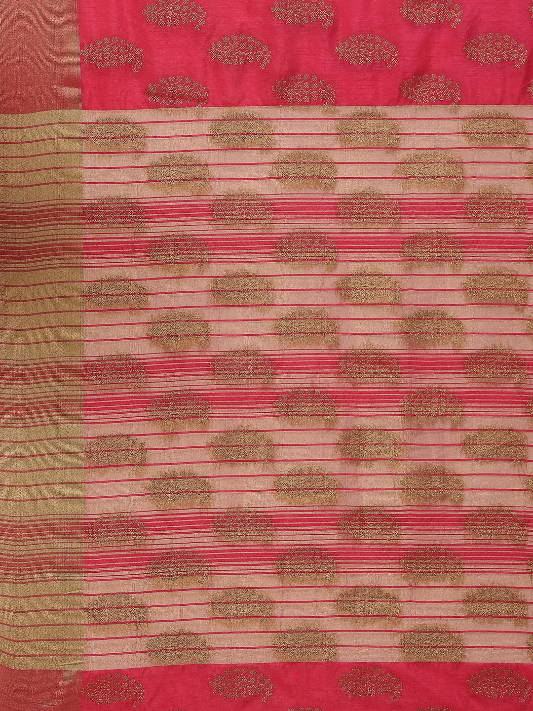 Zari Border Booti Art Handloom Woven Saree