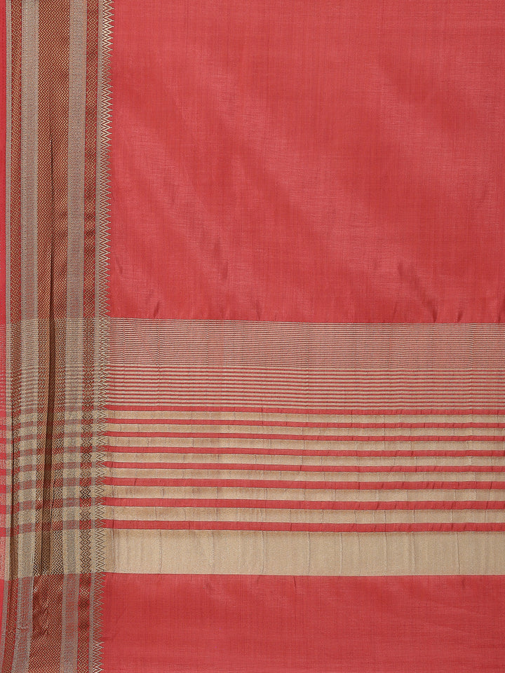 Plain Zari Border Handloom Woven Saree