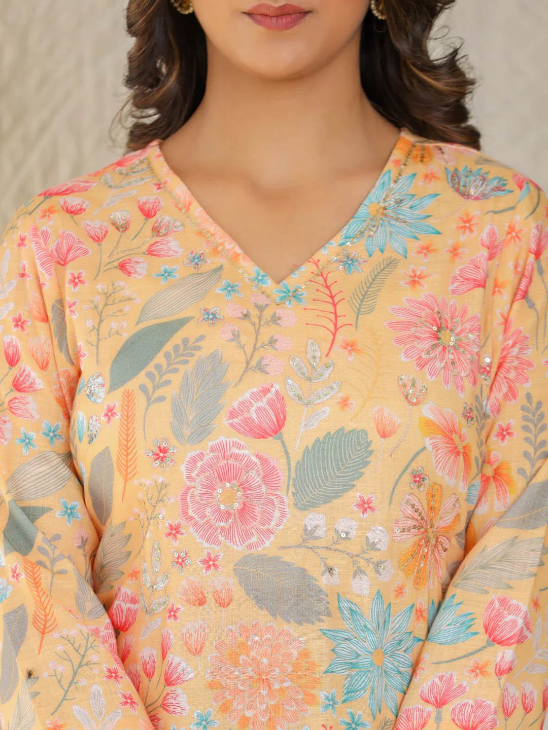 Printed Cotton Kurta With Pants