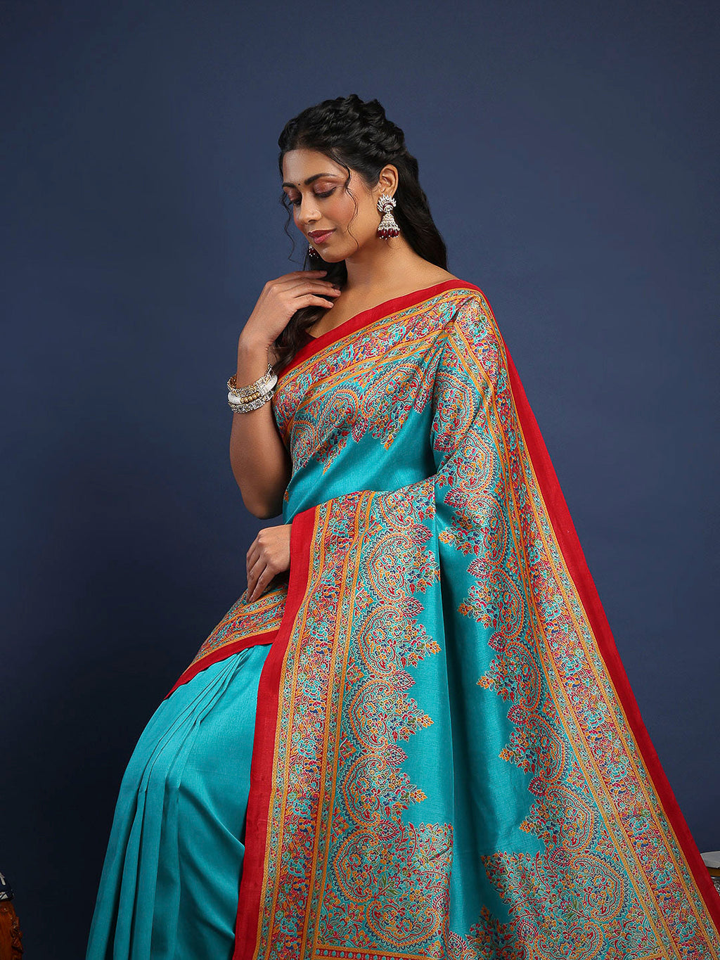 Digital Printed Art Silk Saree