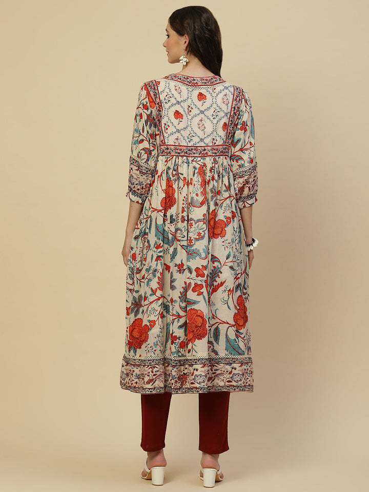 Floral Printed Cotton Kurta