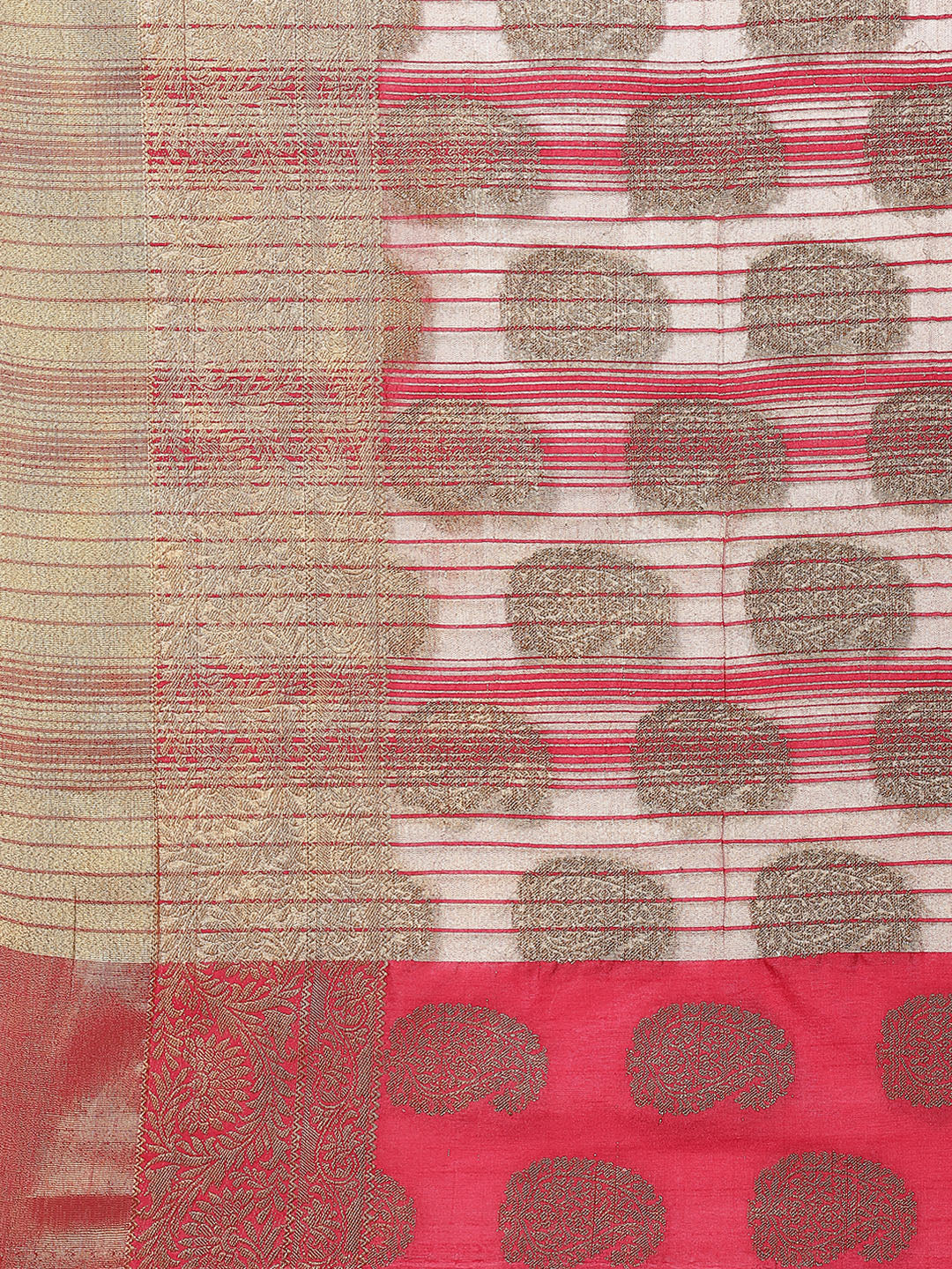 Zari Border Booti Art Handloom Woven Saree