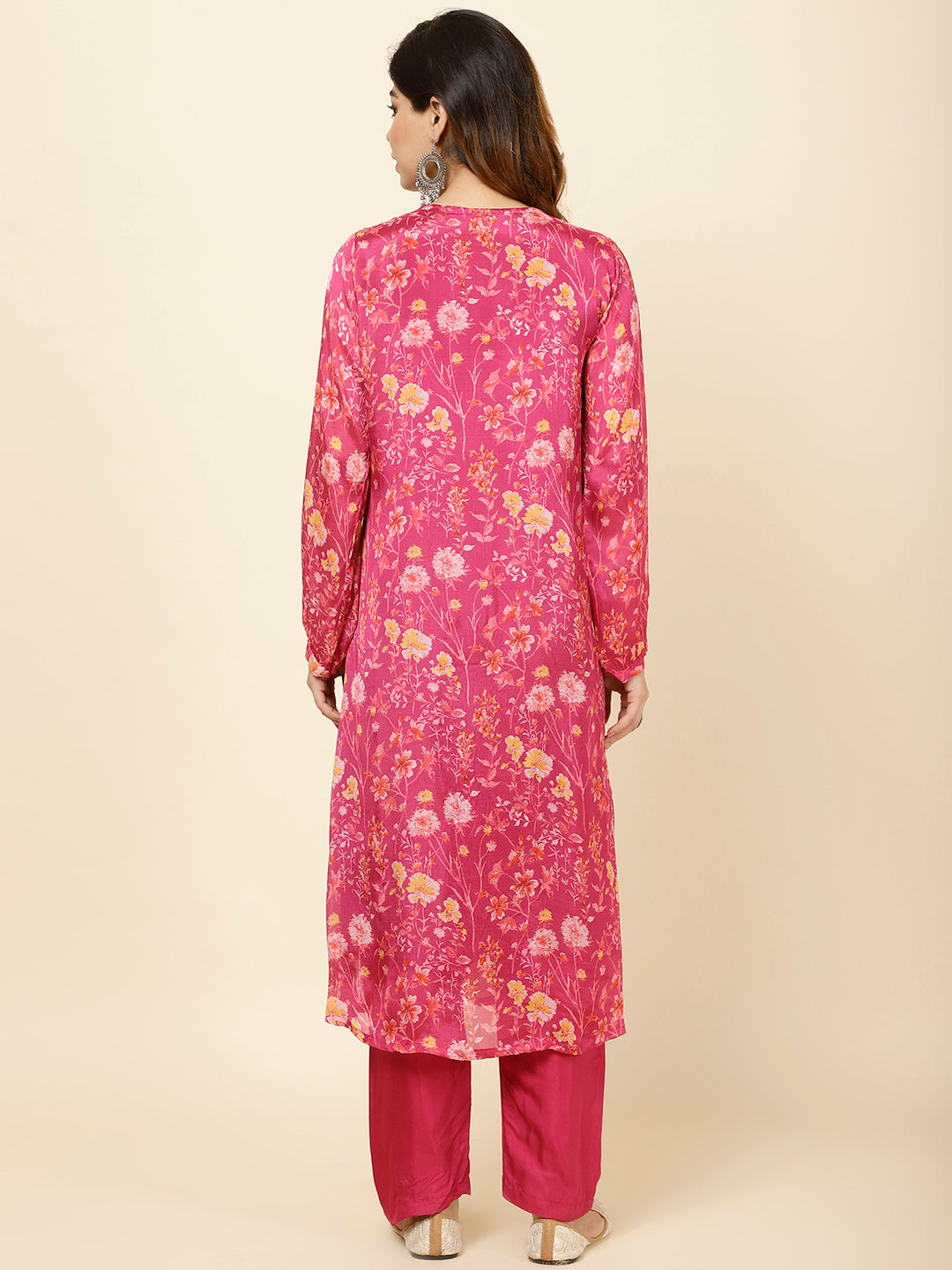 Printed Chinnon Kurta With Pants