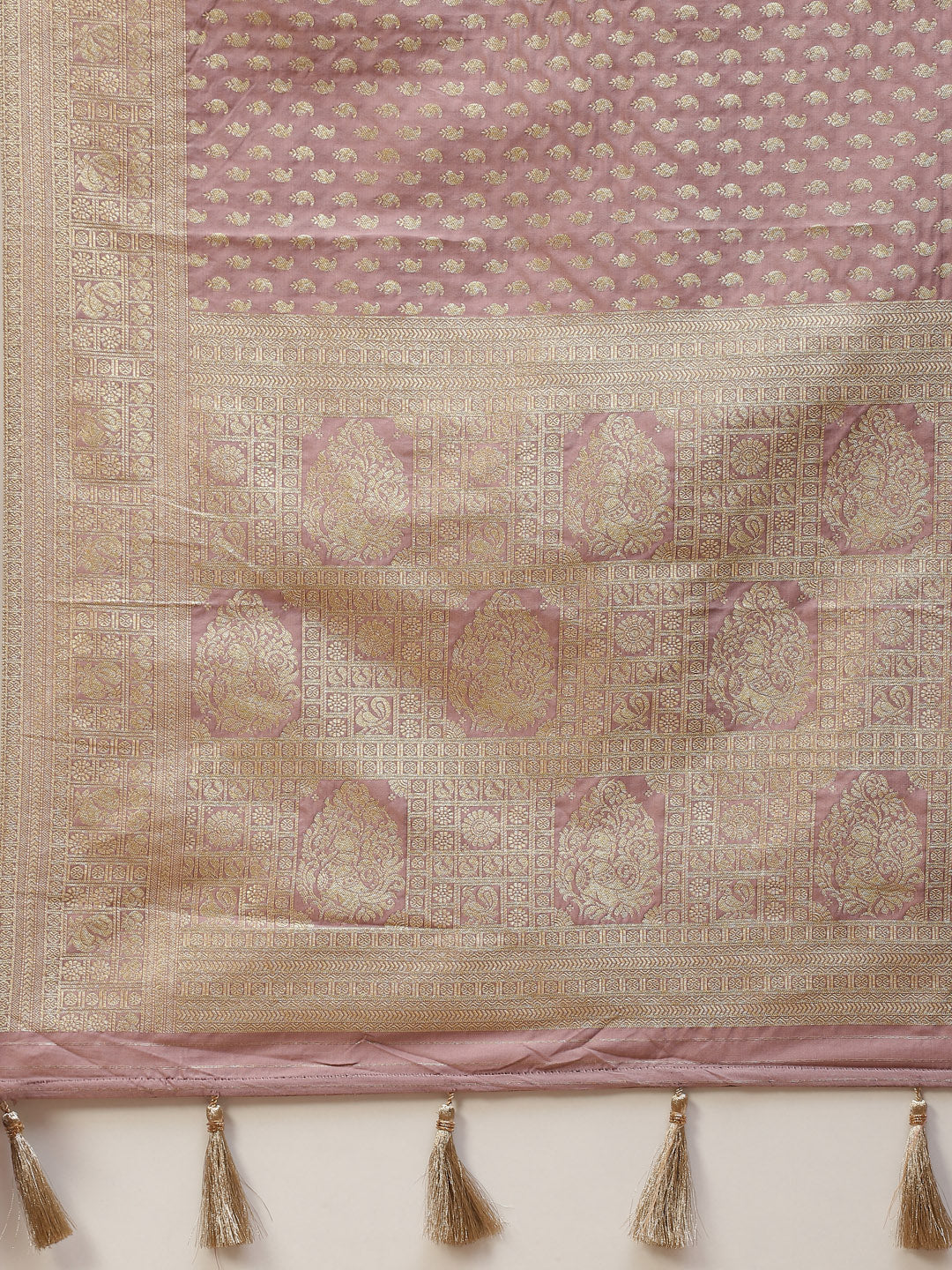 Zari Border Booti Banarasi Woven Saree