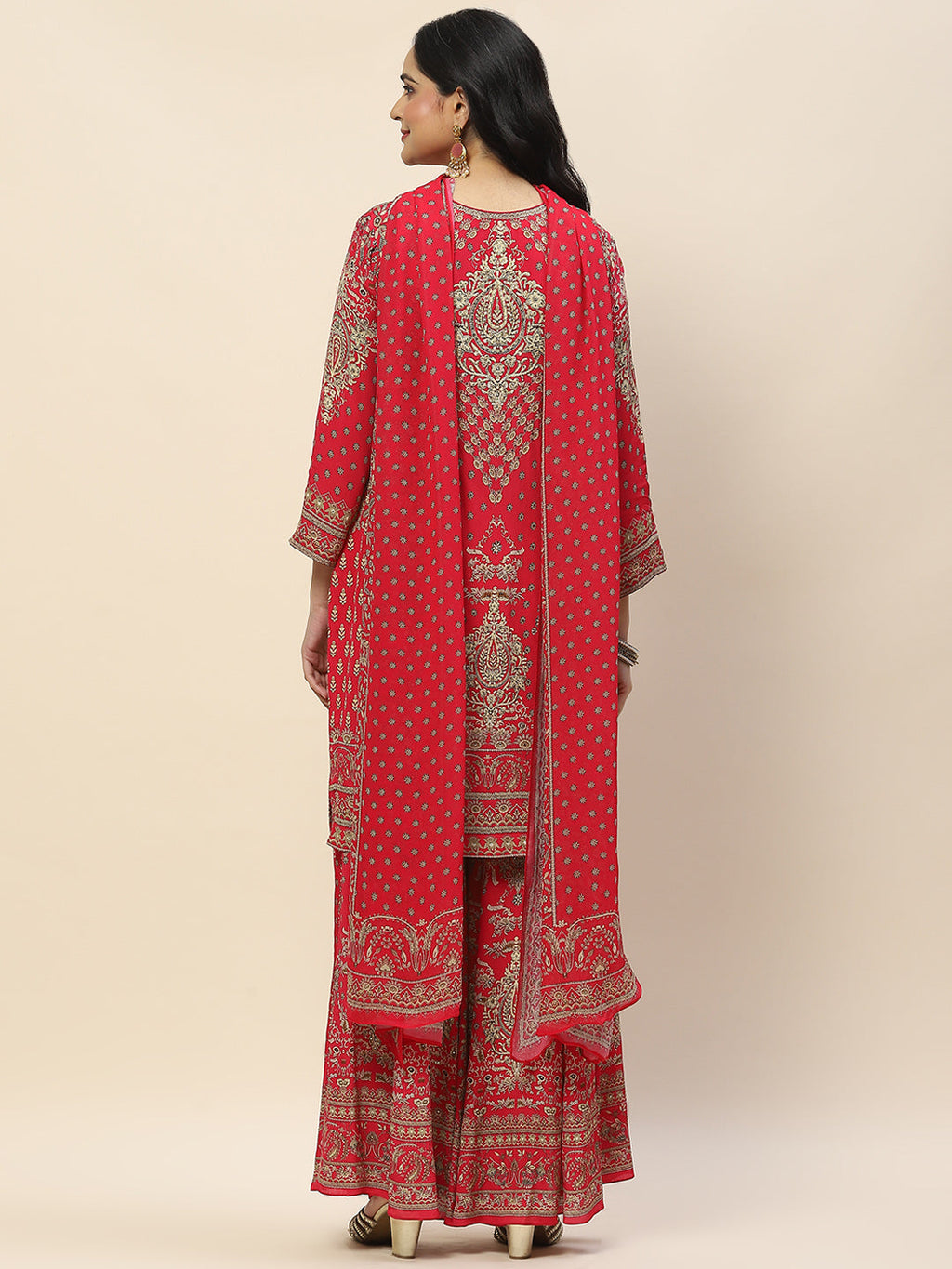 Digital Print Crepe Suit Set With Dupatta