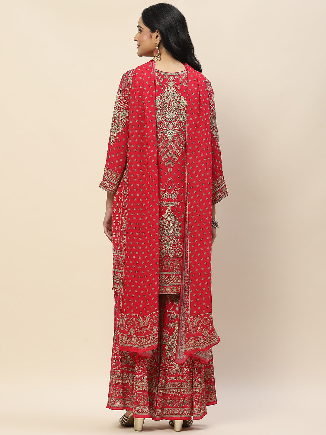 Digital Print Crepe Suit Set With Dupatta