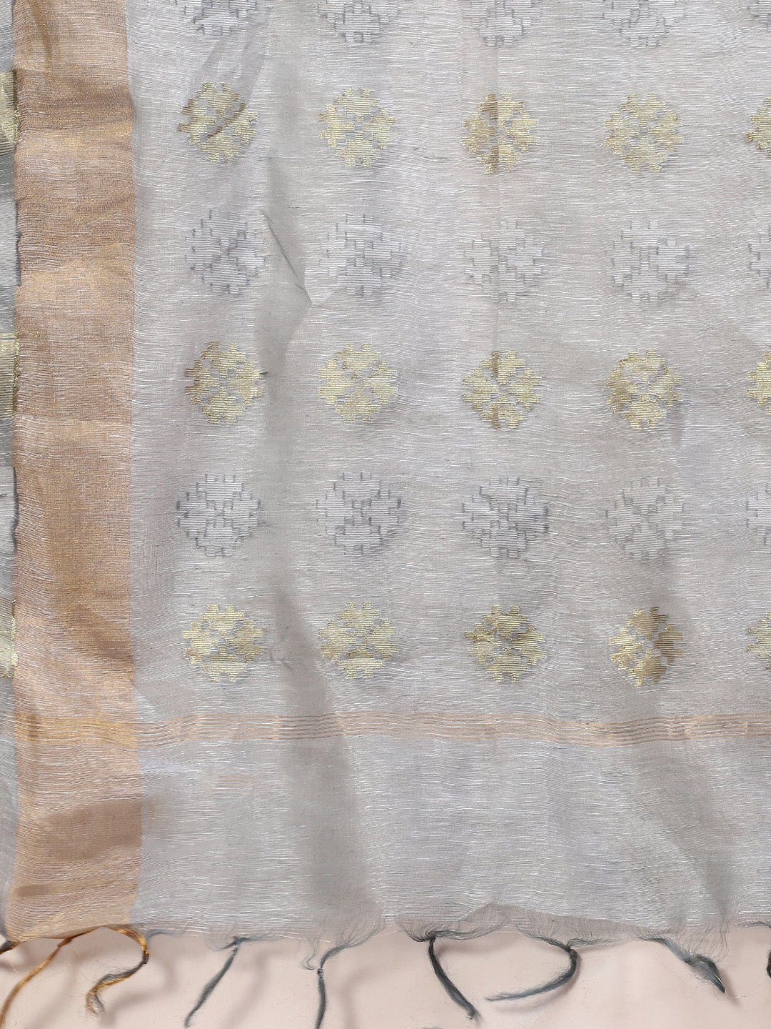 Resham Border Linen Woven Saree