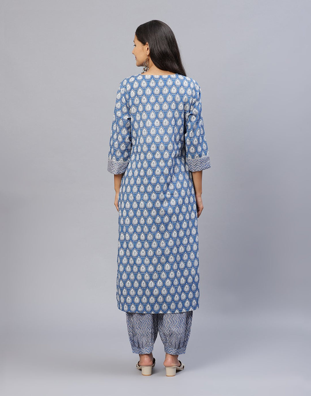 Cotton Printed Kurti Set with Yoke Detail