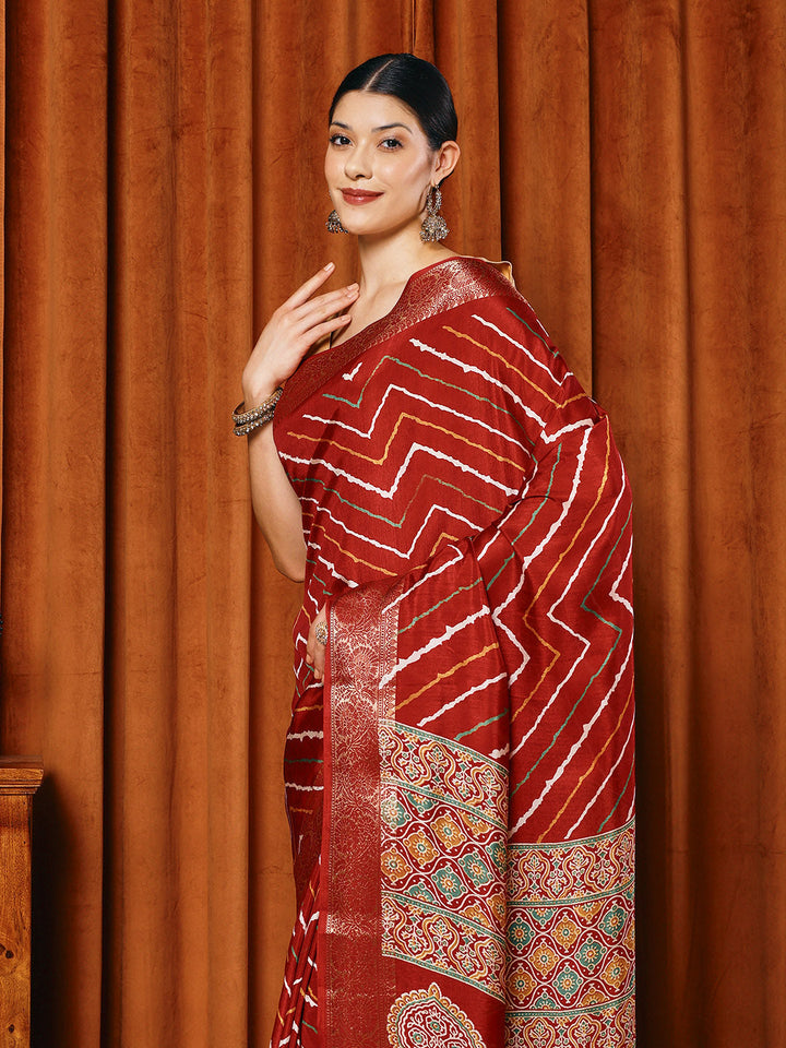 Digital Printed Art slik Saree