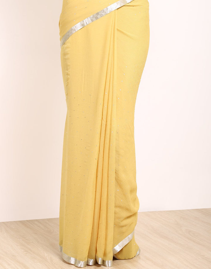 Mustard Chiffon Saree