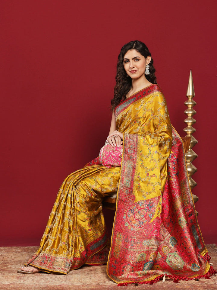 Woven Design Satin Saree