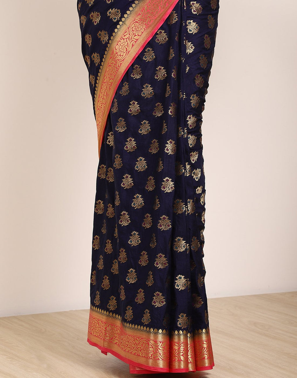 MBZ Meena Bazaar-Mustard Art Handloom Saree