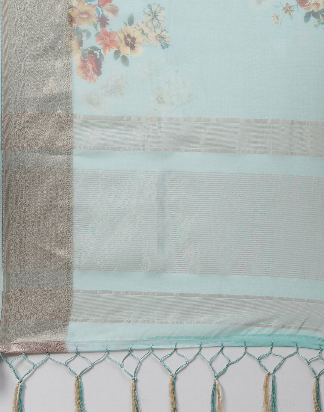 Digital Floral Printed Organza Saree
