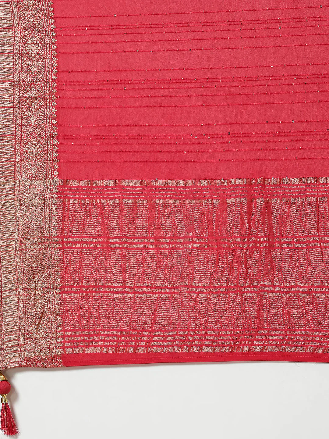 Sequin Embroidered Crepe Plain Saree