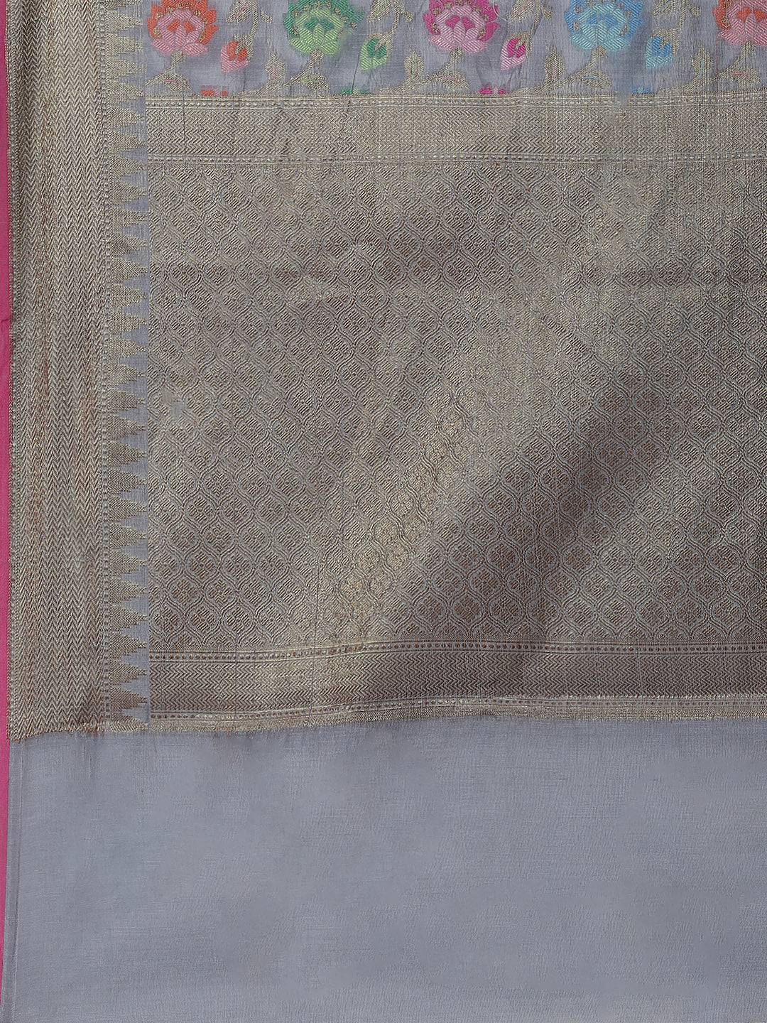 Floral Zari Jaal Cotton Woven Saree